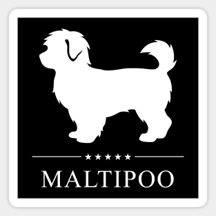 Maltipoo Dog White Silhouette Magnet